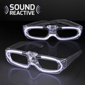 Flashing White Light Up 80s Style Shades with Sound Reactive LEDs - Blank